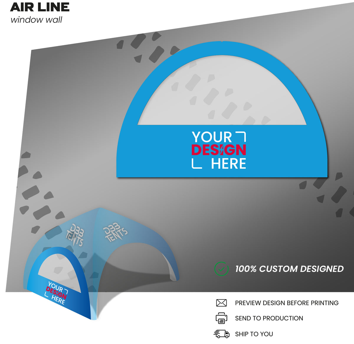 Air Line tent window wall