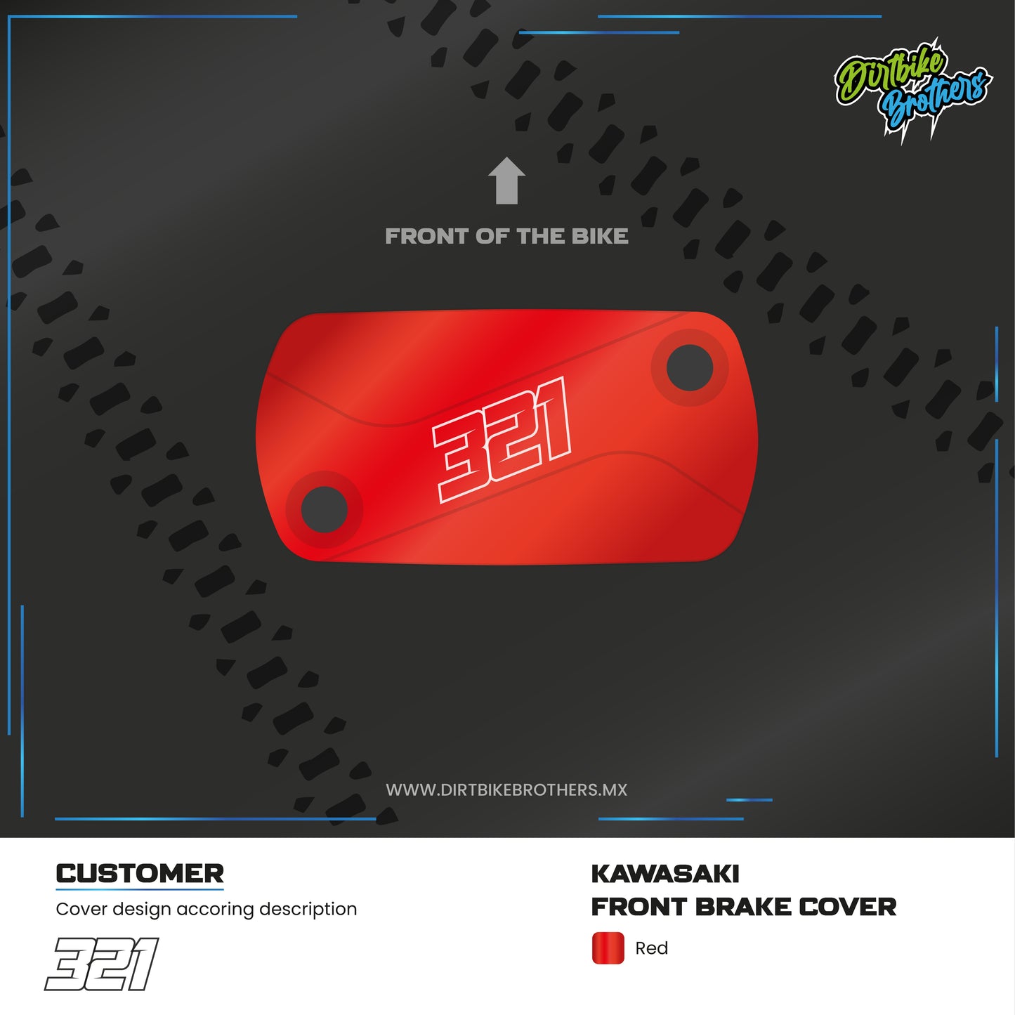 Custom design front brake cover Honda / Kawasaki
