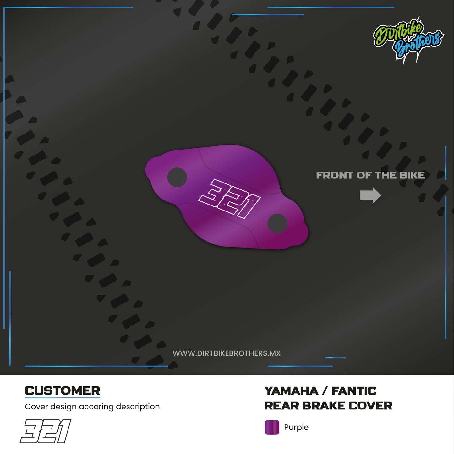 Custom design rear brake cover Yamaha / Fantic