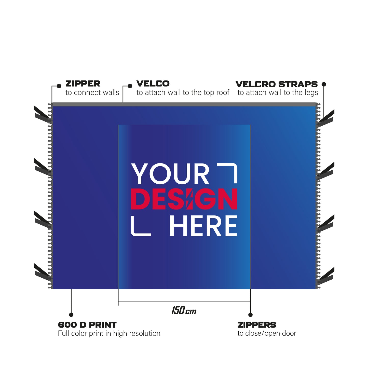 Pro Line tent 3x3 door wall