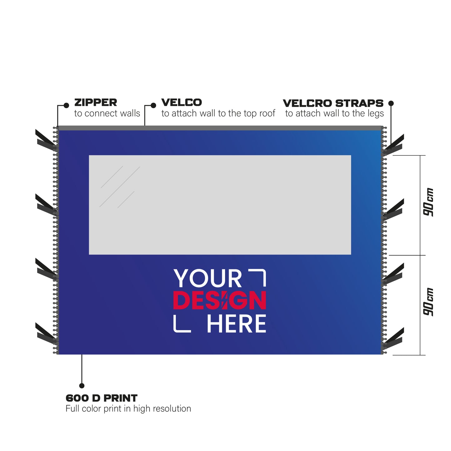 Pro Line tent 3x3 window wall