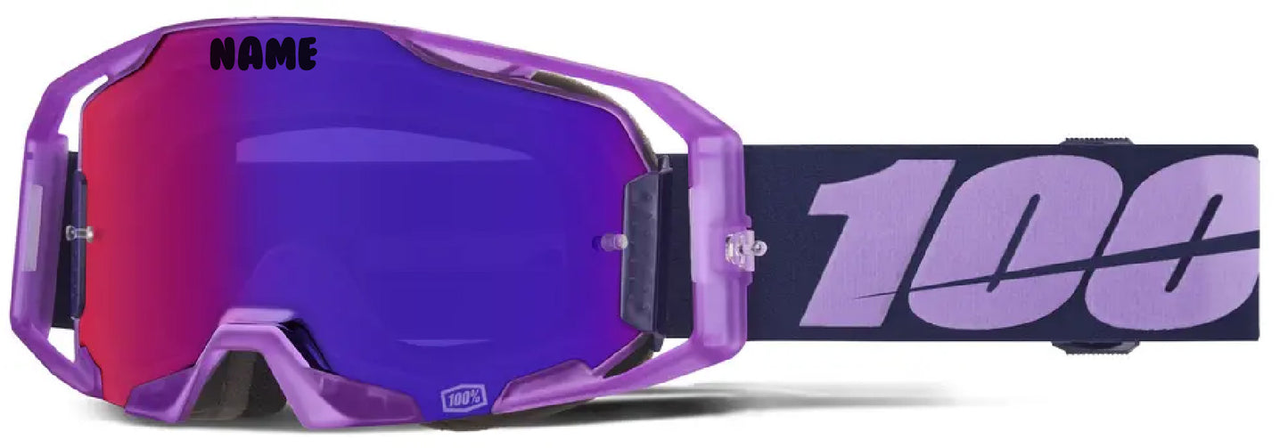 Custom 100% MX GOGGLE ARMATIC TOYOKO - MIRROR PURPLE LENS