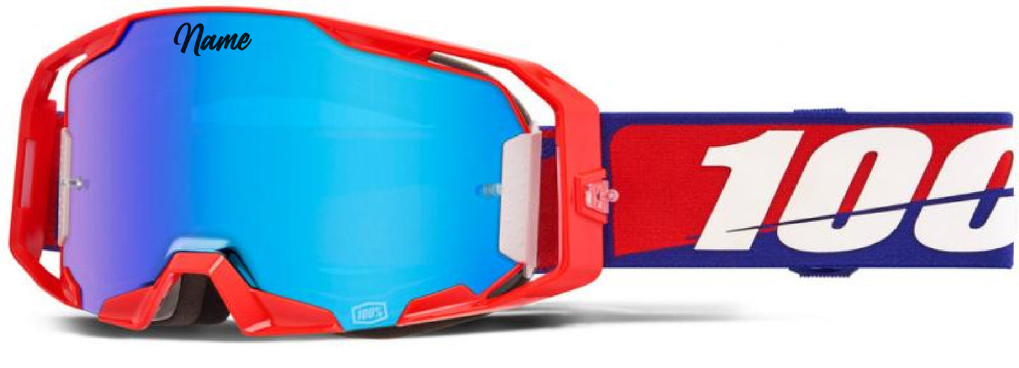 Custom 100% MX GOGGLE ARMATIC BEST MIRROR BLUE LENS