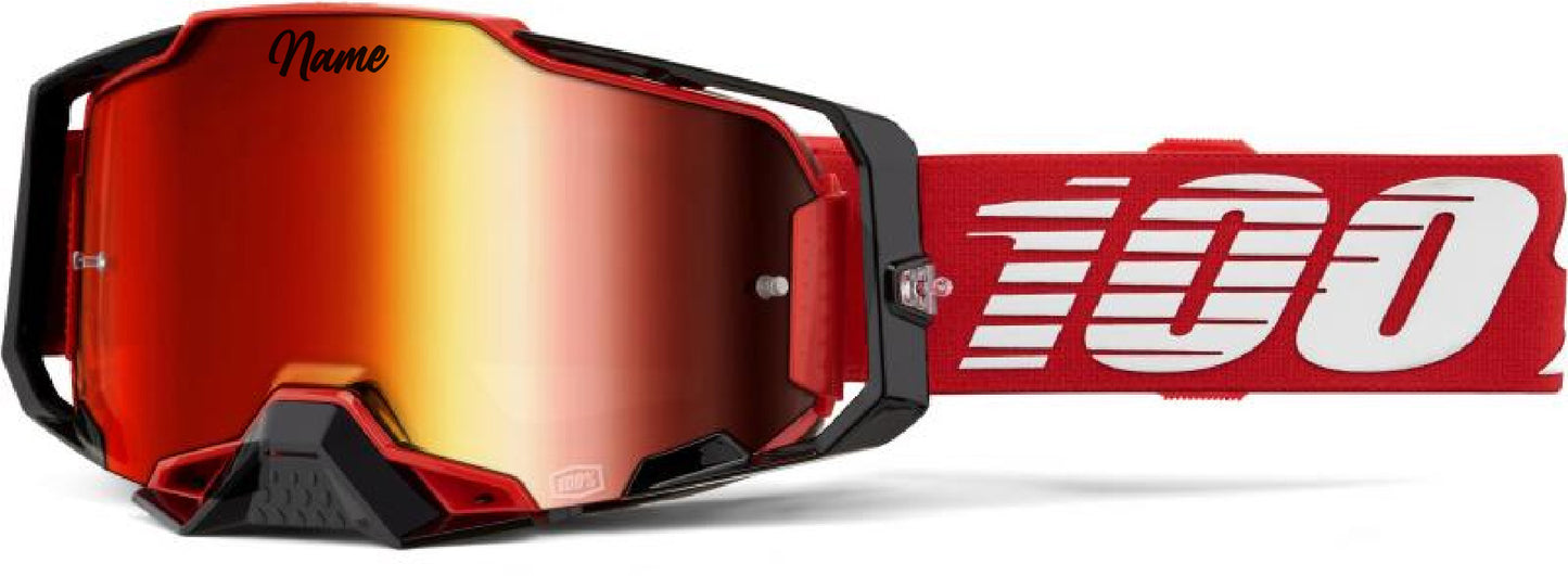 Custom 100% MX GOGGLE ARMEGA RED MIRROR RED LENS