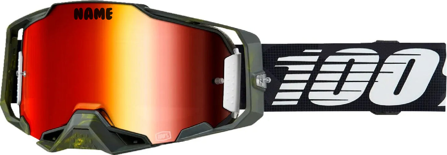 Custom 100% MX GOGGLE ARMEGA SOLEDAD MIRROR RED LENS