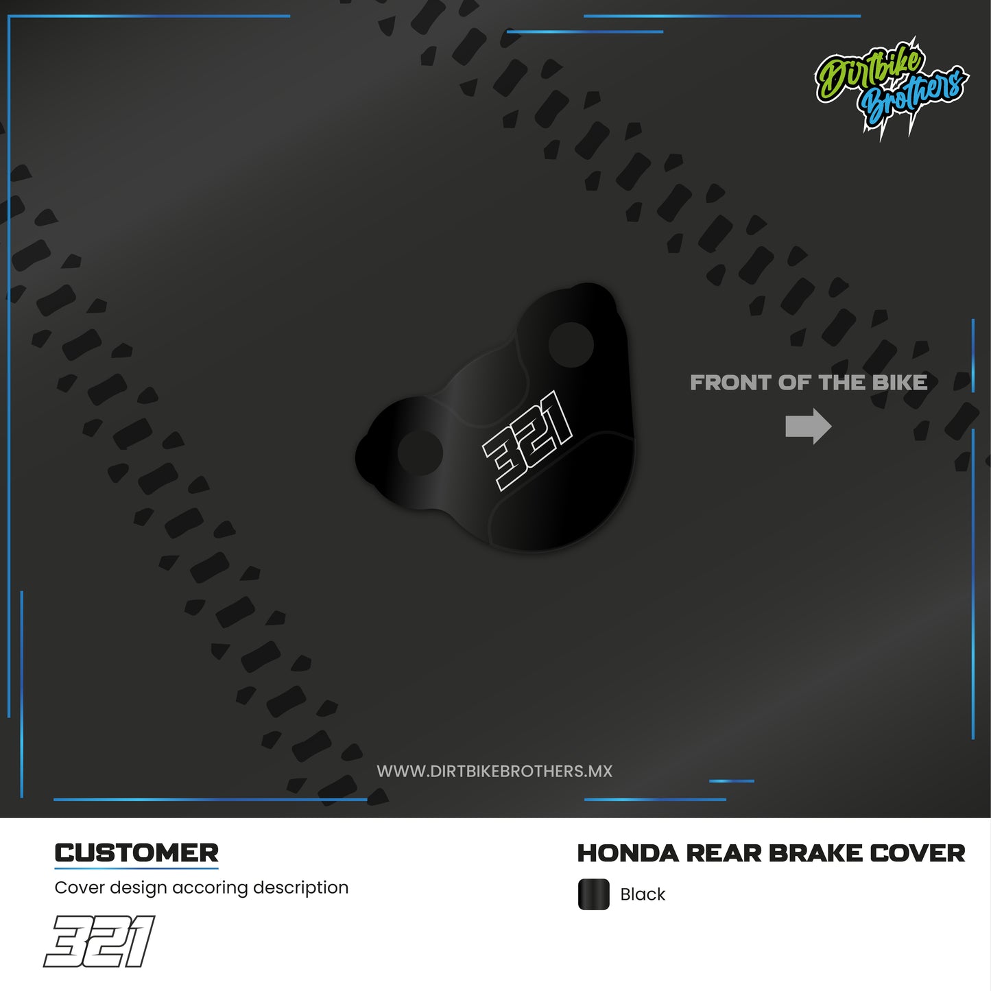 Custom design rear brake cover Honda