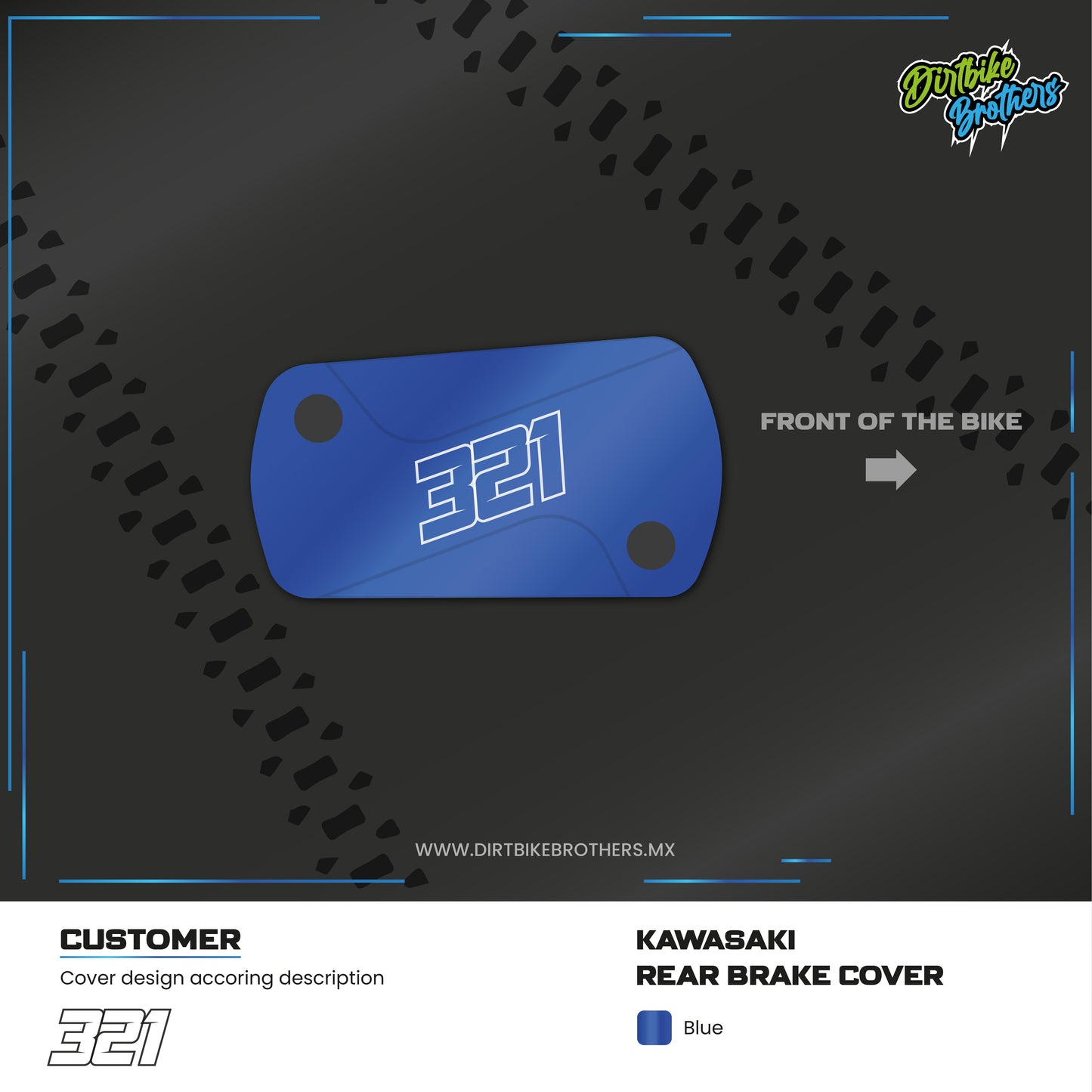 Custom design rear brake cover Kawasaki