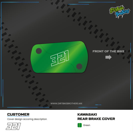 Custom design rear brake cover Kawasaki