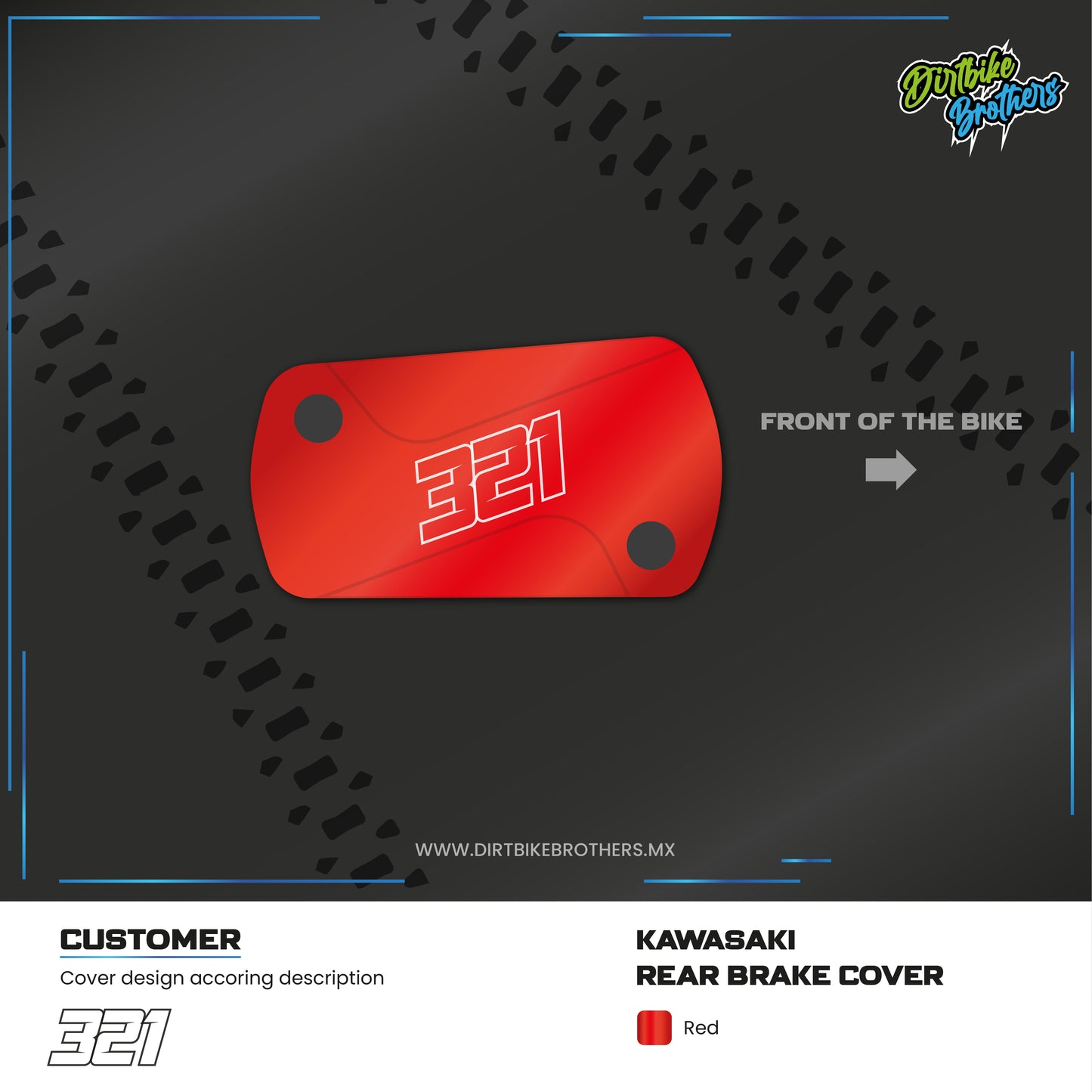 Custom design rear brake cover Kawasaki