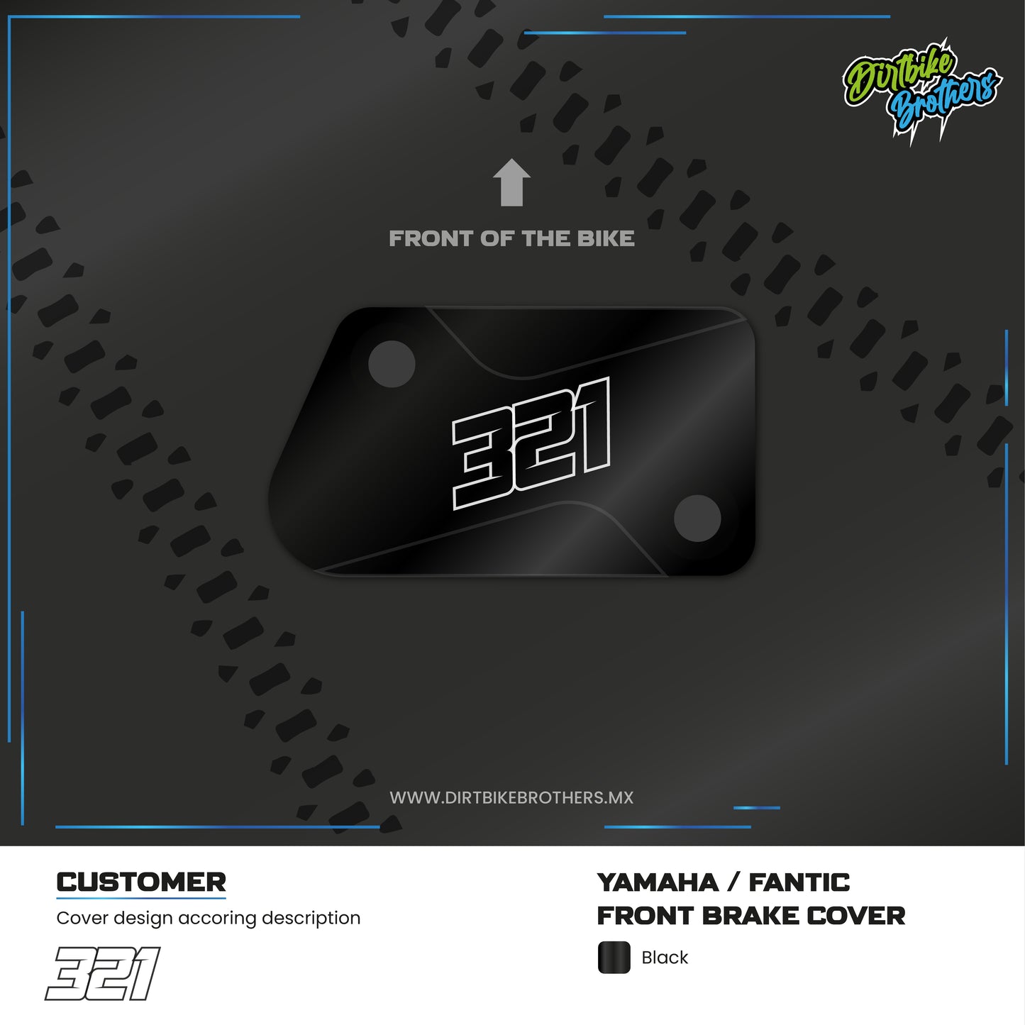 Custom design front brake cover Yamaha / Fantic