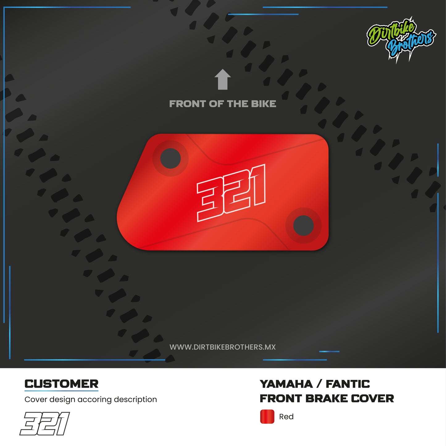 Custom design front brake cover Yamaha / Fantic
