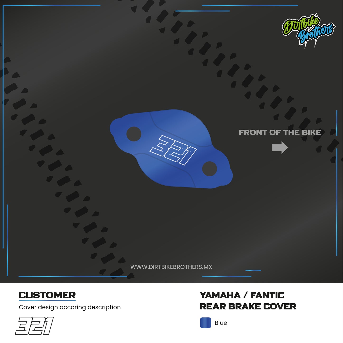 Custom design rear brake cover Yamaha / Fantic