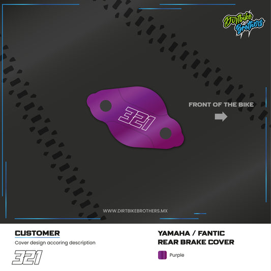 Custom design rear brake cover Yamaha / Fantic