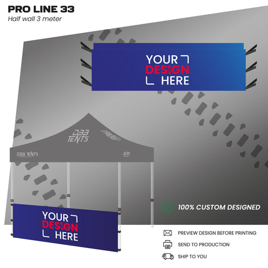 Pro Line tent 3x3 half wall