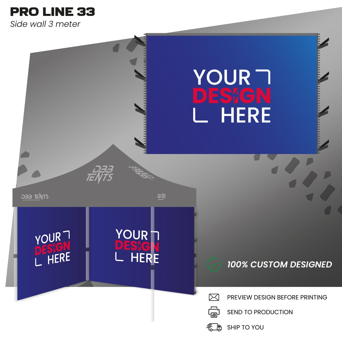 Pro Line tent 3x3 side wall