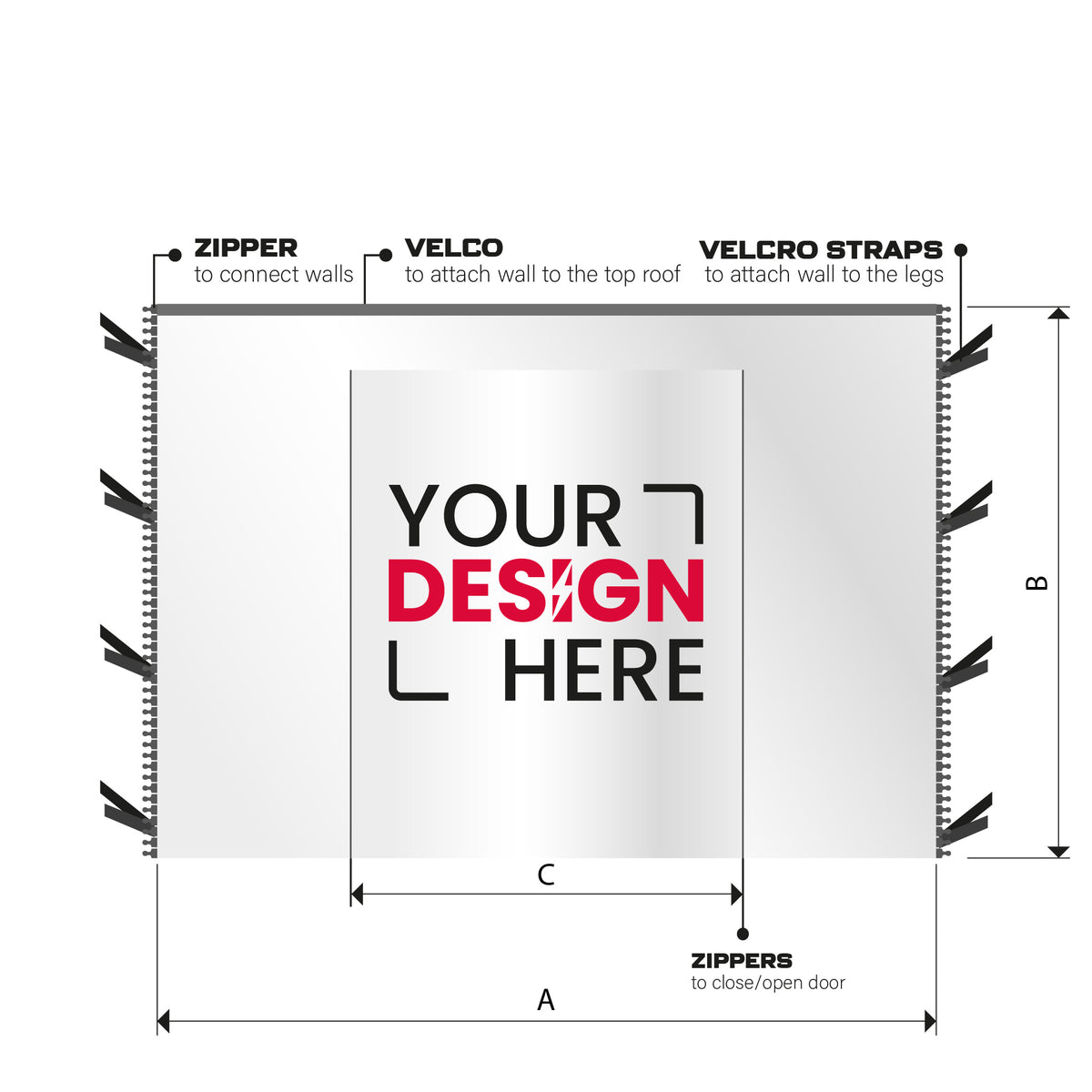 Signature Line tent X3 door wall