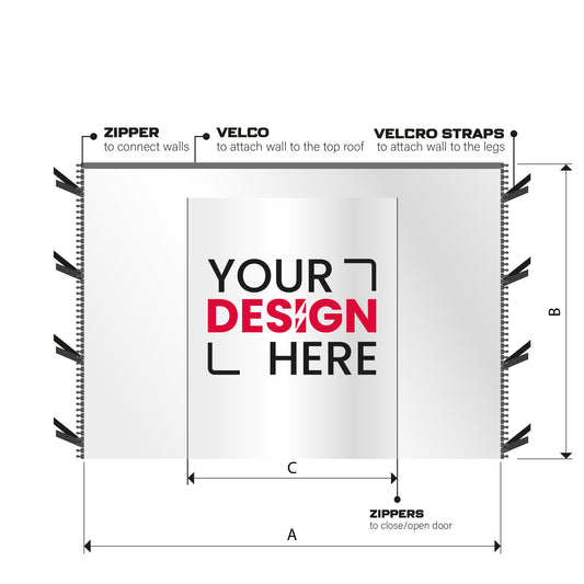 Signature Line tent X3 door wall