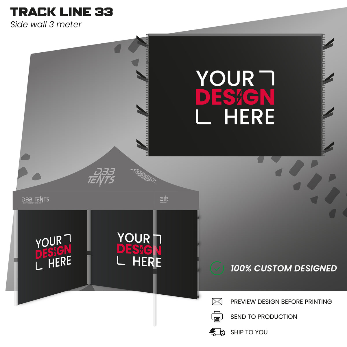 Track Line tent 3x3 side wall