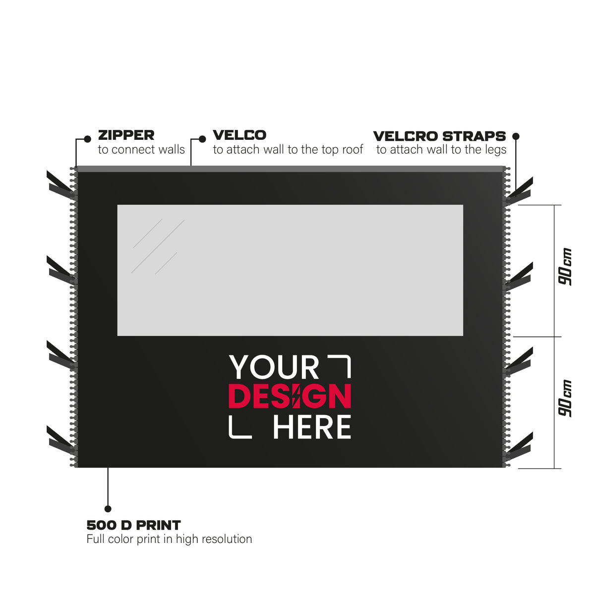 Track Line tent 3x3 window wall